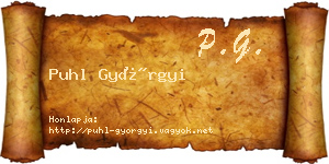 Puhl Györgyi névjegykártya
